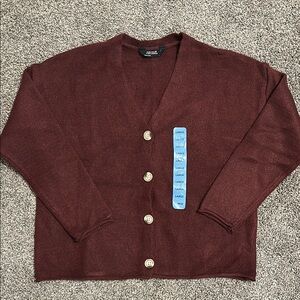 Burgundy Button-Up Cardigan
